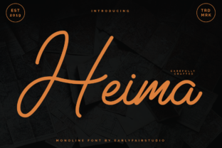 Heima Font: A Handwritten Typeface with Sweet Charm for Craft Projects
